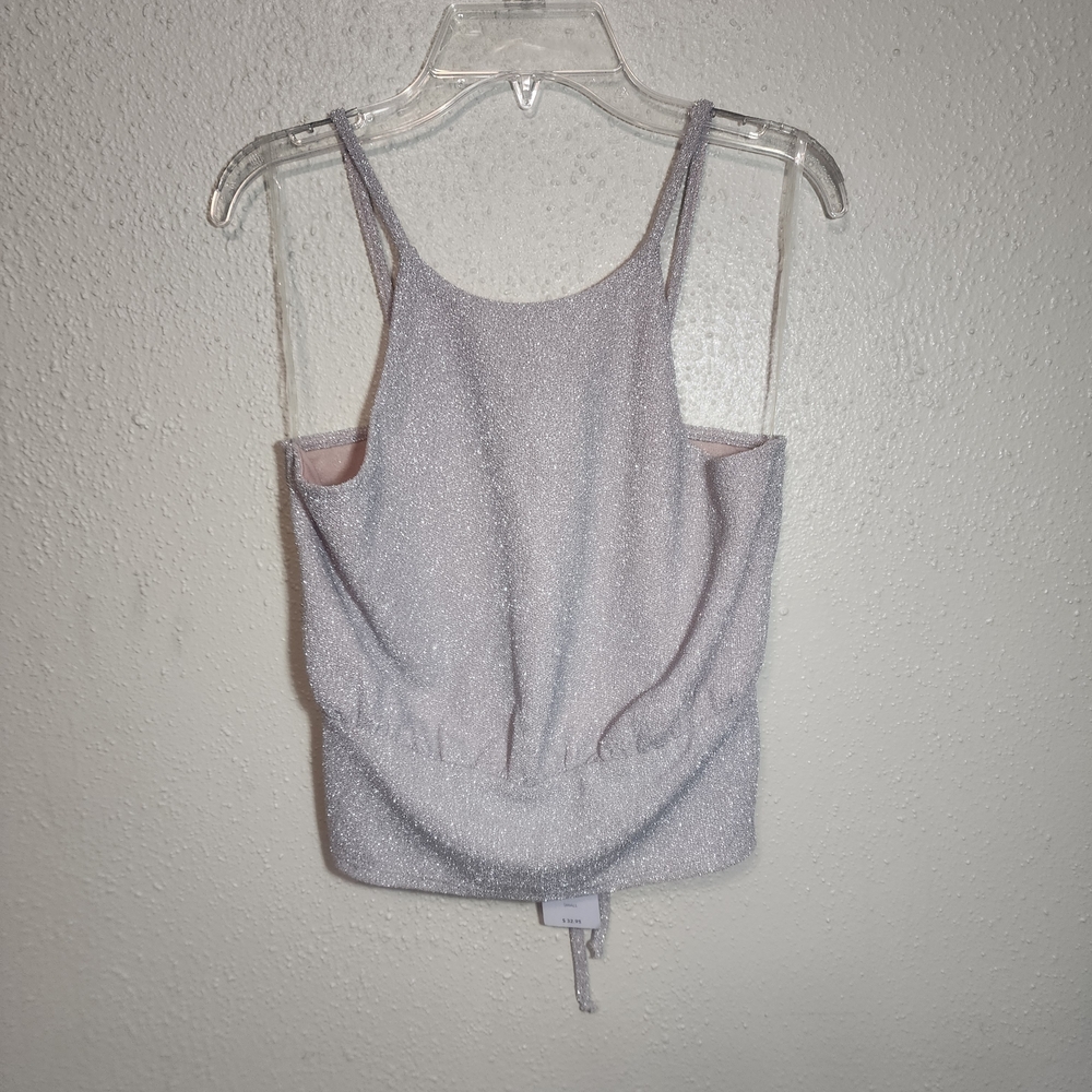Chic Silver Glitter Tank Top